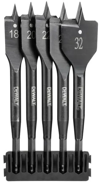 DT70832 DEWALT 5 szt. Wiertła płaskie do drewna TOUGHCASE