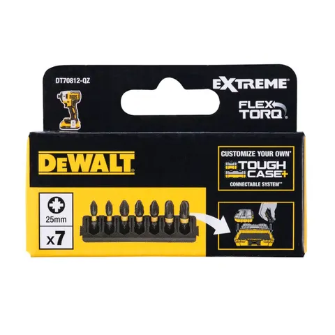 Dewalt Zestaw Bitów Udarowych 1/4" PZ FLEXTORQ – 7 szt.