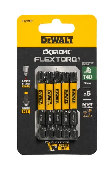 Dewalt DT7399T Bity udarowe końcówki Torsion T40 57mm 5szt.