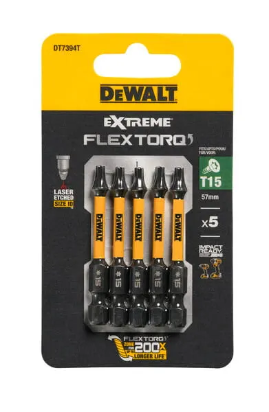 DT7394T DEWALT Bity udarowe T15x50 mm Torsion (5szt)