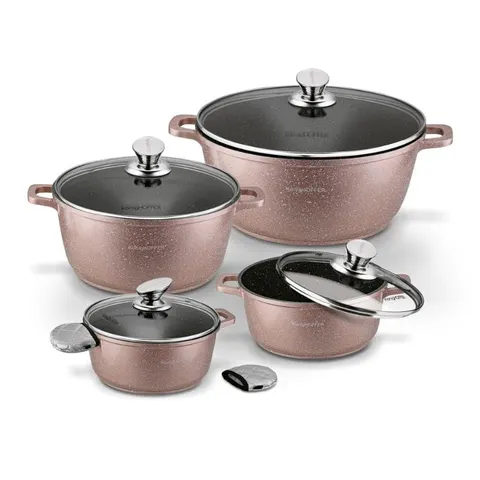 KonigHOFFER Zestaw garnków Pollo Rose Gold 8 elementów i 2 nakładki