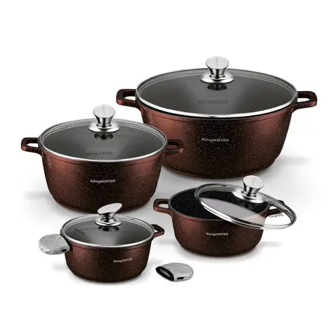 KonigHOFFER Zestaw garnków Pollo Brown 8 elementów i 2 nakładki