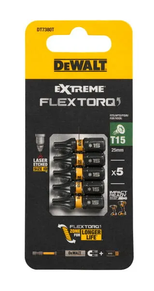 Dewalt DT7380T Końcówki wkrętakowe bity T15 25mm 5szt.