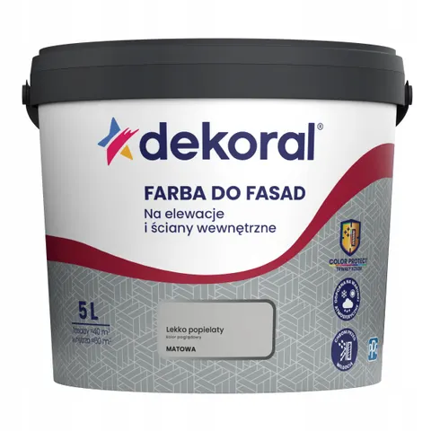 DEKORAL Farba akrylowa do fasad lekko popielaty 5L