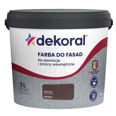 DEKORAL Farba akrylowa do fasad brązowy 5L