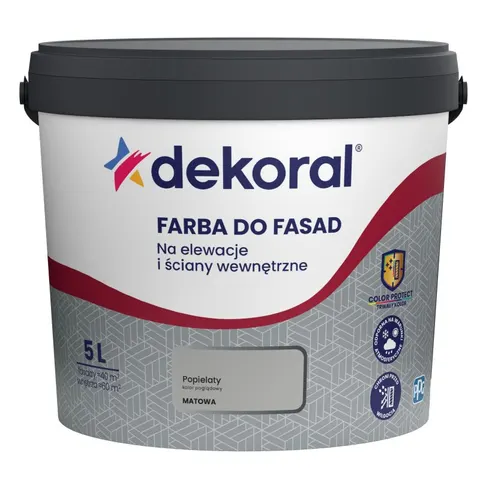 DEKORAL Farba akrylowa do fasad popielaty 5L
