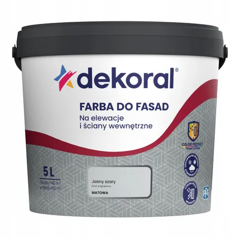 DEKORAL Farba akrylowa do fasad jasny szary 5L