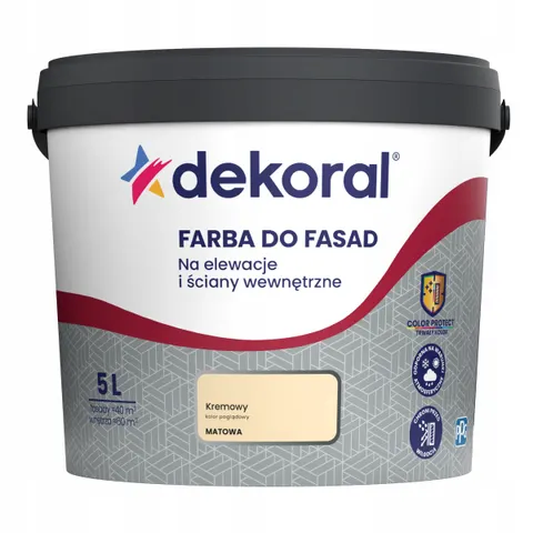 DEKORAL Farba akrylowa do fasad kremowy 5L