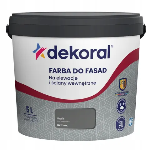 DEKORAL Farba akrylowa do fasad grafit 5L