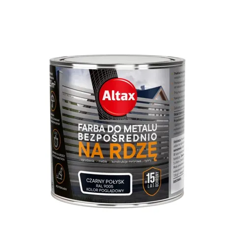 ALTAX Farba do metalu na rdzę 0,25L czarny połysk
