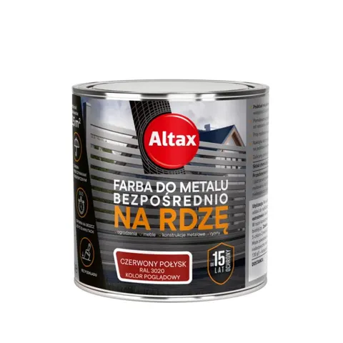 ALTAX Farba do metalu na rdzę 0,25L czerwony połysk