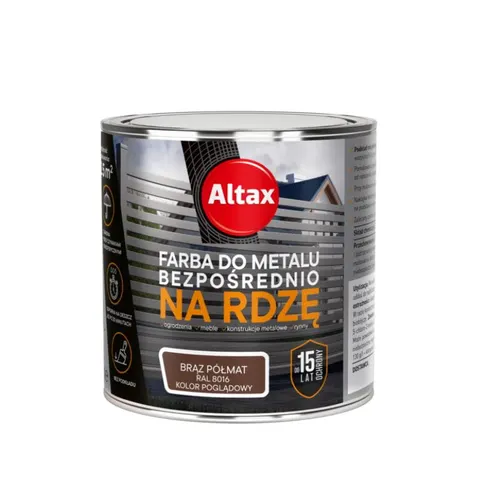 ALTAX Farba do metalu na rdzę 0,25L brązowy półmat