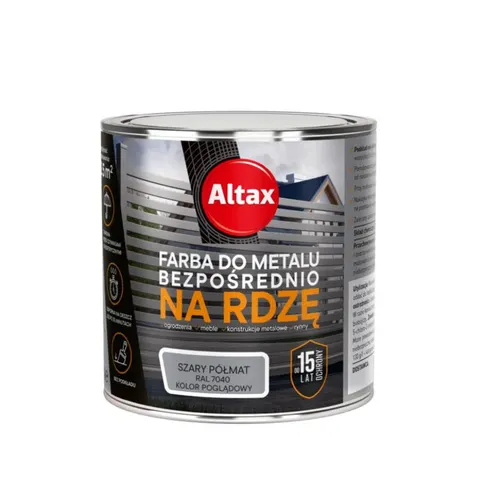 ALTAX Farba do metalu na rdzę 0,25L szary półmat