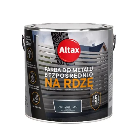 ALTAX Farba do metalu na rdzę 2,5L antracyt mat