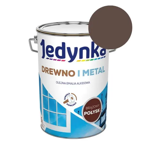 JEDYNKA Emalia Drewno i Metal brązowy połysk 5L
