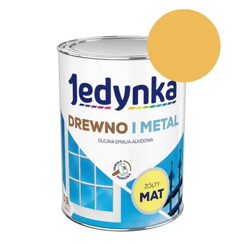 JEDYNKA Emalia Drewno i Metal żółty mat 0,9L
