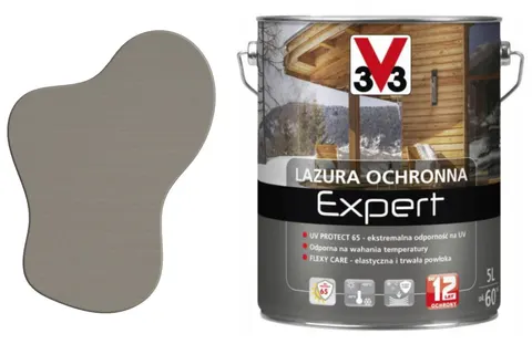 V33 Lazura ochronna Expert szary 5L