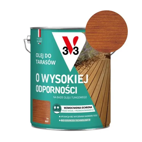 V33 Olej do tarasów o wysokiej odporności tek 4,5L