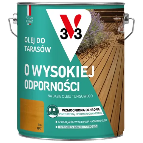 V33 Olej do tarasów o wysokiej odporności dąb 4,5L