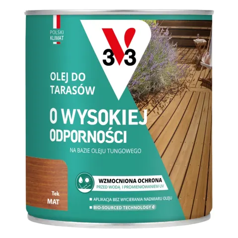 V33 Olej do tarasów o wysokiej odporności tek 2,5L