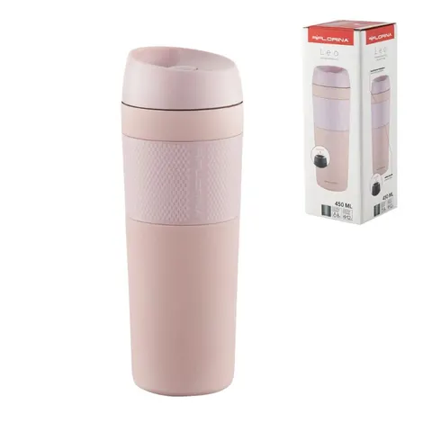 FLORINA Kubek termiczny ze stali nierdzewnej Leo różowy 450 ml