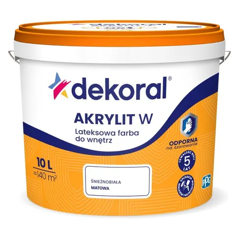 Dekoral akrylit W farba lateksowa biała 10 L
