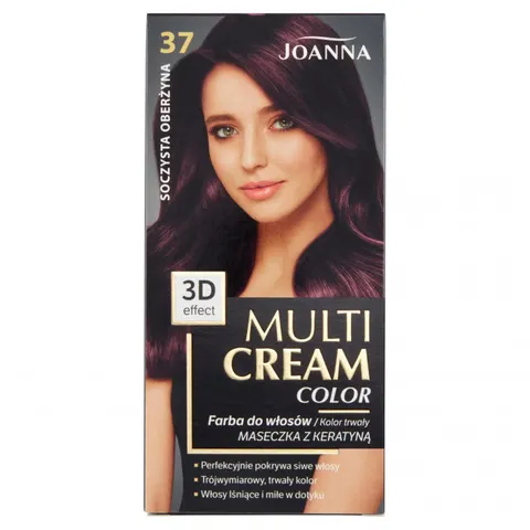JOANNA MULTI CREAM COLOR Farba do włosów 37 SOCZYSTA OBERŻYNA