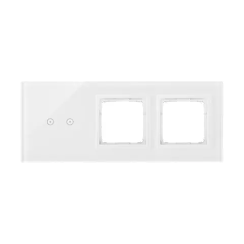 SIMON54 Touch Panel dotykowy S54 Touch, 3 moduły, 2 pola dotykowe poziome + 2 otwory na osprzęty S54, biała perła