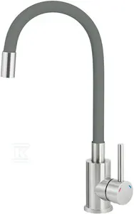 Deante Luno Bateria kuchenna BOC_T720 - gięta wylewka, stal/antracyt