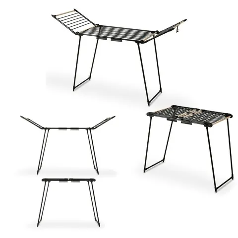 KonigHOFFER Suszarka balkonowa Spring Black Wooden 174 x 61 x 108 cm