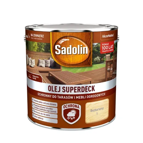 Olej do drewna Sadolin Superdeck bezbarwny 2,5L