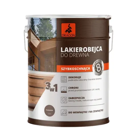 DRAGON Lakierobejca do drewna szybkoschnąca 5L Palisander
