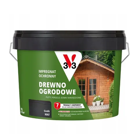 V33 Impregnat ochronny Drewno Ogrodowe 10L grafit