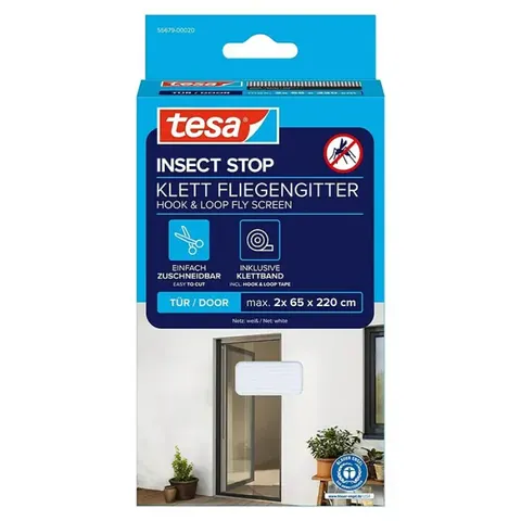 Tesa Moskitiera drzwiowa 2 x 65 x 220 cm biała