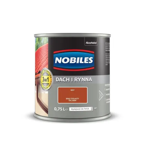 NOBILES Farba Dach i Rynna 0,75L brąz ceglasty RAL 8004