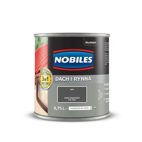 NOBILES Farba Dach i Rynna 0,75L szary grafitowy RAL 7024