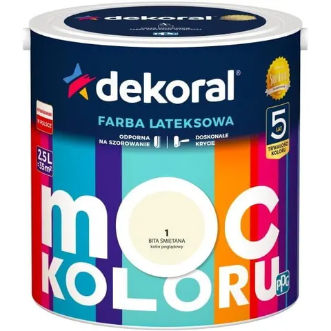 Dekoral farba lateksowa Moc koloru Bita śmietana 2,5 l