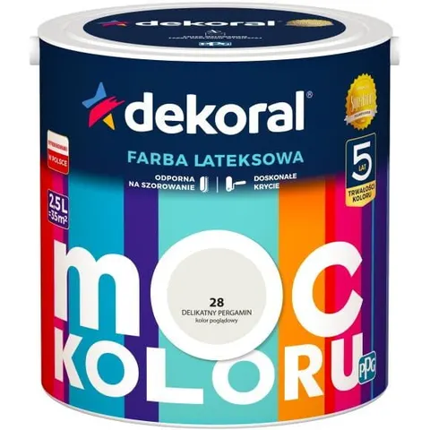 Dekoral farba lateksowa Moc koloru Delikatny pergamin 2,5 l
