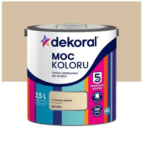 Dekoral farba lateksowa Moc koloru Gorący Piasek 2,5 l