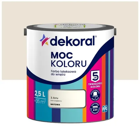 Dekoral farba lateksowa Moc koloru Ecru 2,5 l