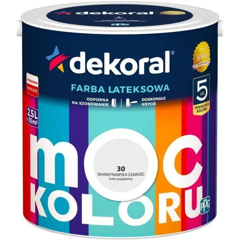 Dekoral farba lateksowa Moc koloru Skandynawska szarość 2,5 l