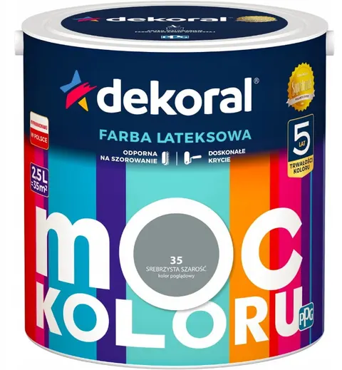 Dekoral Farba MOC KOLORU 2,5l Srebrzysta szarość