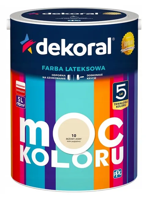 Dekoral farba lateksowa Moc koloru Beżowy jasny 5L