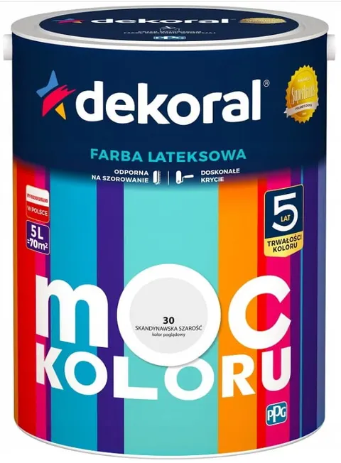 Dekoral Farba MOC KOLORU 5l Skandynawska szarość