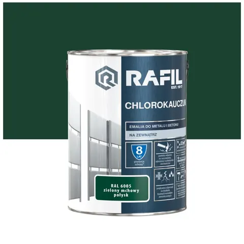 RAFIL Chlorokauczuk RAL 6005 zielony mchowy połysk 5L
