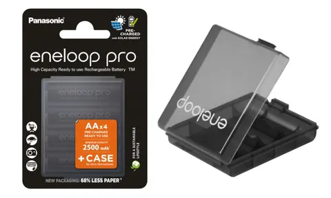 Panasonic eneloop pro aa 2500mah 4 szt + box BK-3HCDE/4CP+CASE