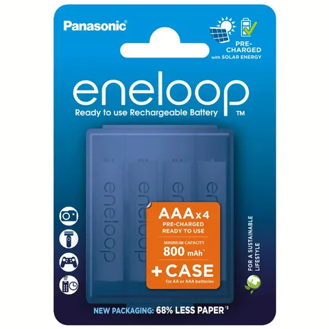 Panasonic eneloop aaa 800mah 4 szt + box