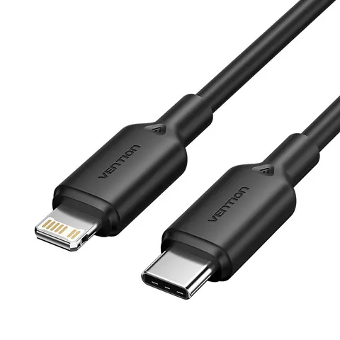 Kabel usb-c do lightning vention 3a 480mbps 1m czarny