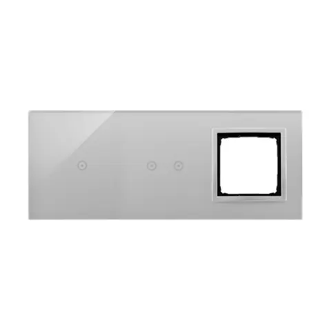 SIMON54 Touch Panel dotykowy S54 Touch, 3 moduły, 1 pole dotykowe + 2 pola dotykowe poziome + 1 otwór na osprzęt S54, srebrna mgła