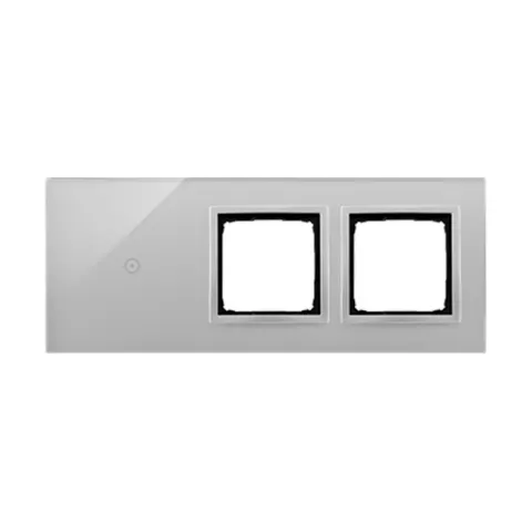 SIMON54 Touch Panel dotykowy S54 Touch, 3 moduły, 1 pole dotykowe + 2 otwory na osprzęty S54, srebrna mgła